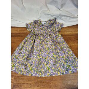 Vintage Sylvia Whyte Purple Floral Childrens Dress Size 4T